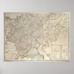 Póster Mapa del imperio ruso de 1792