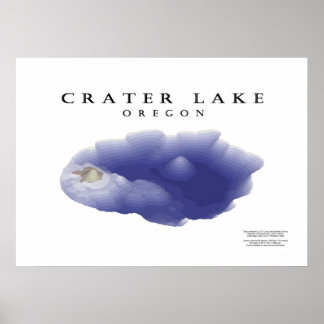Póster Mapa del lago Crater