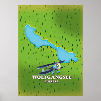 Póster Mapa del lago de Austria