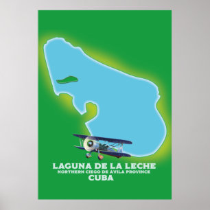 Póster Mapa del lago Laguna de la Leche Cuba