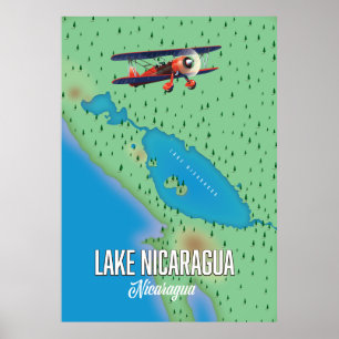 Póster Mapa del lago Nicaragua