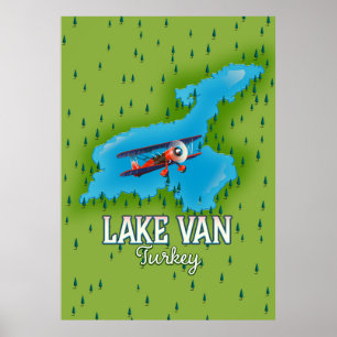 Póster Mapa del lago Van Turkey