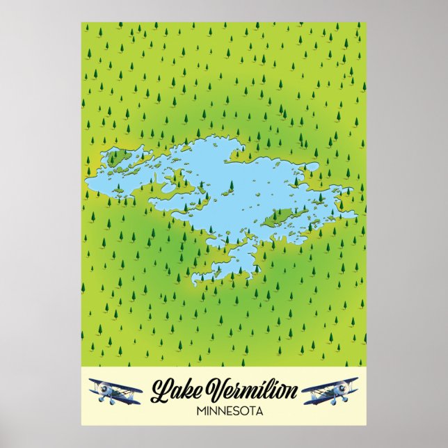 Póster Mapa del lago Vermilion Minnesota (Frente)