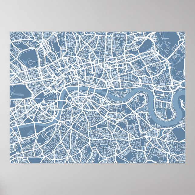 Póster Mapa del mapa de Londres (Frente)