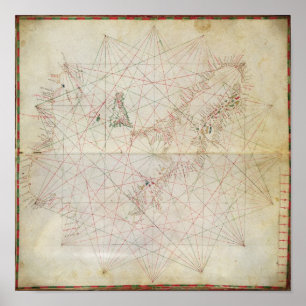 Póster Mapa del mar Adriático