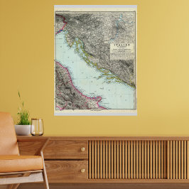 Póster Mapa del mar Adriático (1891)