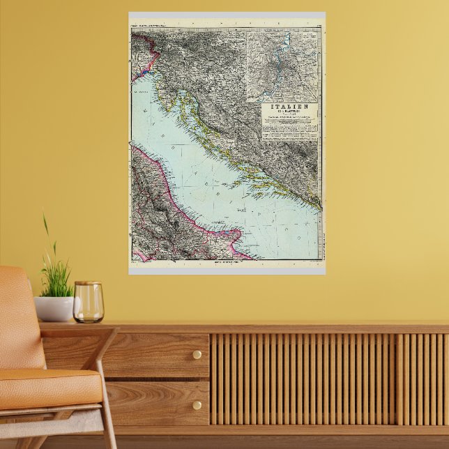 Póster Mapa del mar Adriático (1891) (Salón 2)