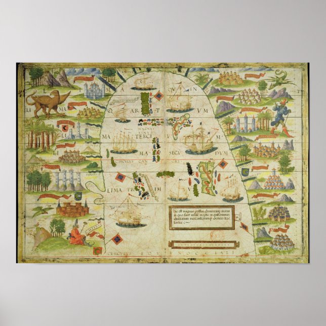 Póster Mapa del mar de China, facsímil del 'Atlas Miller' (Frente)