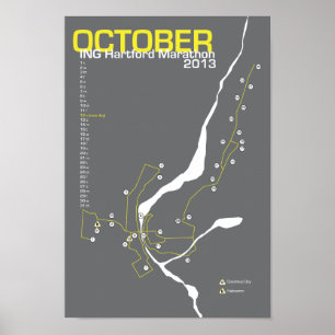 Póster Mapa del maratón de Hartford