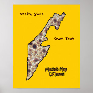 Póster Mapa del Matzah de Israel - escriba su propio