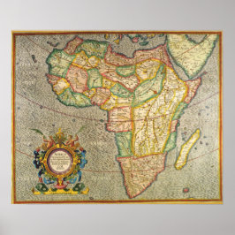 Póster Mapa del Mercador del Antiguo Mundo de África, 163