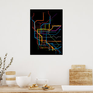 Póster Mapa del metro de la ciudad