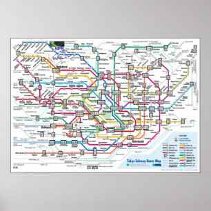 Póster Mapa del metro de Tokio (Ultra High-Res) grande