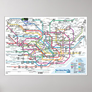 Póster Mapa del metro de Tokio (Ultra High-Res) grande