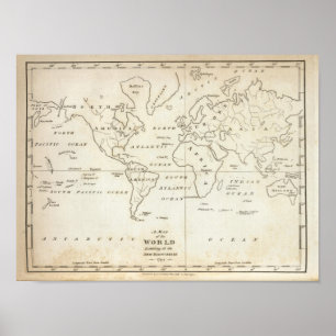 Póster Mapa del mundo