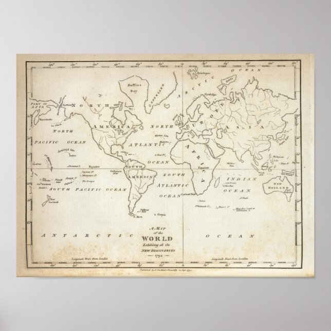 Póster Mapa del mundo (Frente)