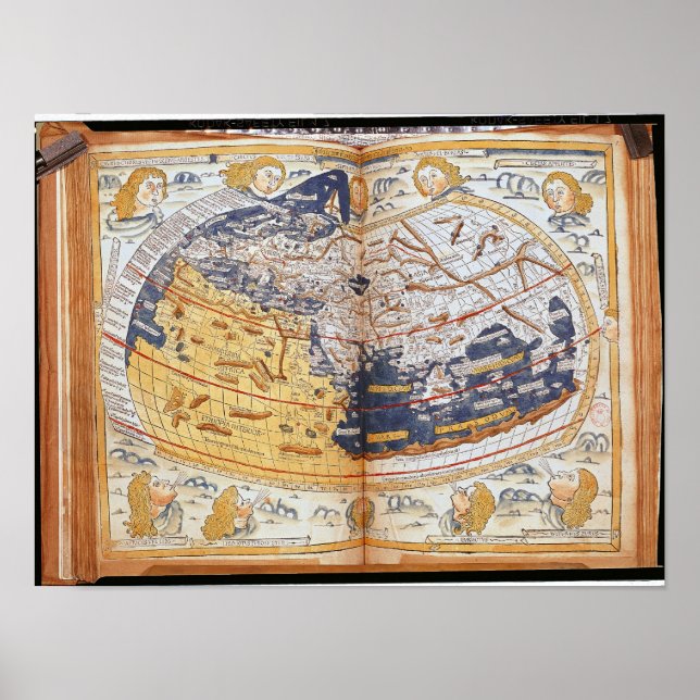 Póster Mapa del mundo, 1486 (Frente)