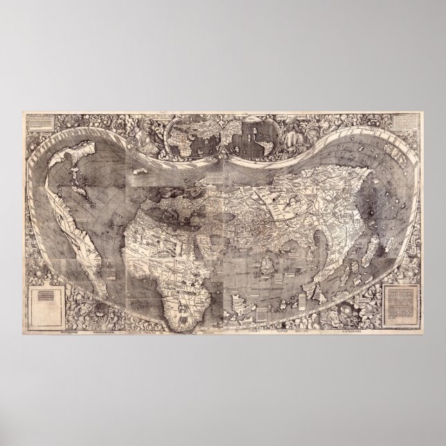 Póster Mapa del mundo | 1507 (Frente)