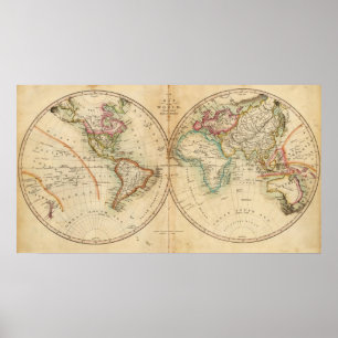 Póster Mapa del mundo 3