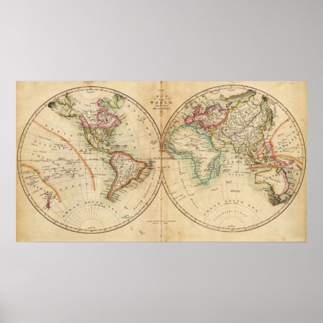 Póster Mapa del mundo 3 (Frente)