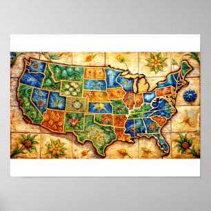 Póster Mapa del Mundo Antiguo