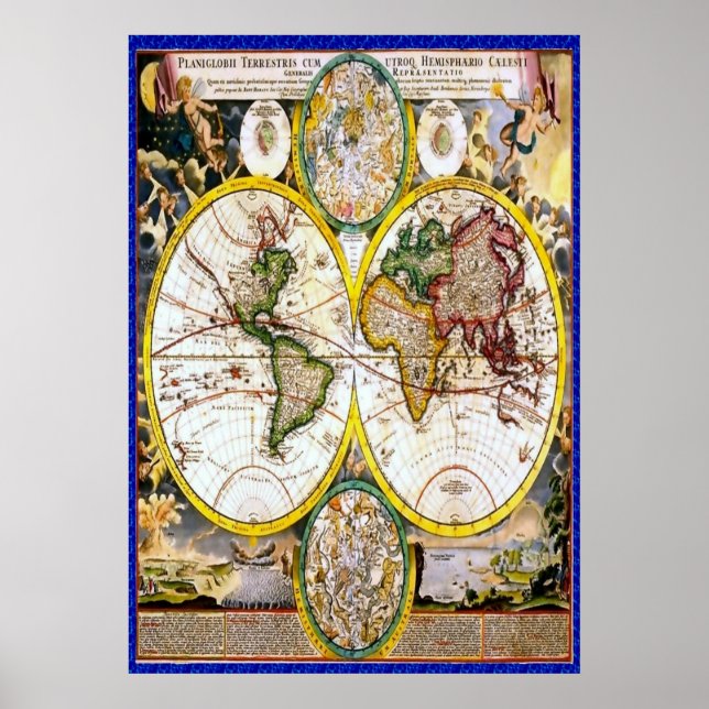 Póster Mapa del mundo antiguo 2 (Frente)