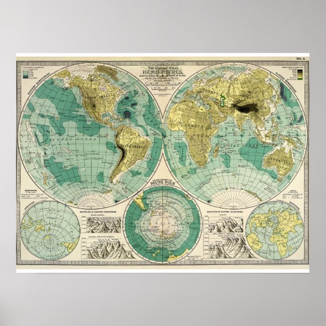 Póster Mapa del Mundo Antiguo de 1897 - Tra Antiguo (Frente)