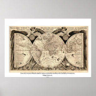 Póster Mapa del mundo antiguo de Philipp Eckebrecht - 163