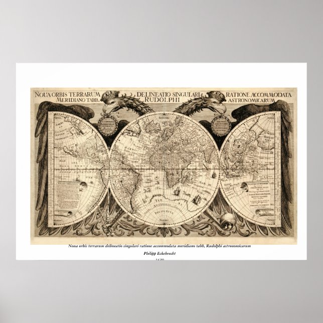 Póster Mapa del mundo antiguo de Philipp Eckebrecht - 163 (Frente)