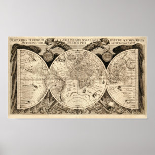 Póster Mapa del mundo antiguo de Philipp Eckebrecht - 163
