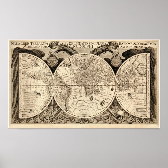 Póster Mapa del mundo antiguo de Philipp Eckebrecht - 163 (Frente)