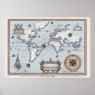 Póster mapa del mundo antiguo nº 1, tony fernandes