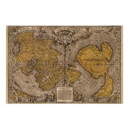 Póster Mapa del mundo antiguo Noua, et integral uniuersi 