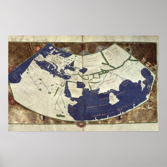Póster Mapa del mundo conocido, de 'Geografía' (Frente)