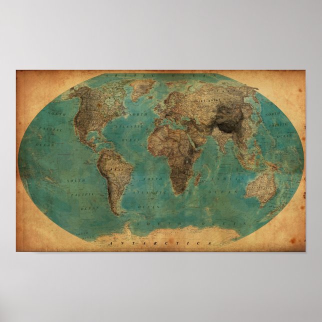 Póster Mapa del mundo de 1938 (Frente)