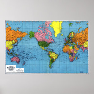 Póster Mapa del mundo de 1942