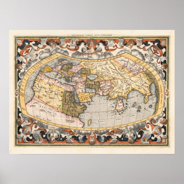 Póster Mapa del mundo de Gerard Mercator (Frente)