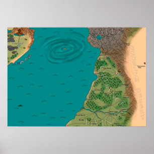 Póster Mapa del mundo de la séptima noche