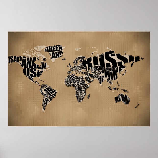 Póster Mapa del mundo de la tipografía (Frente)