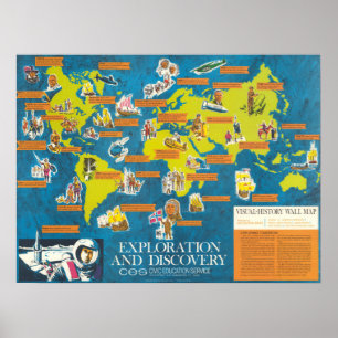 Póster Mapa del mundo de la Visual-Historia de la