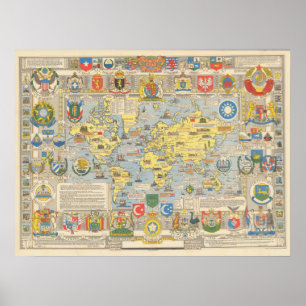 Póster Mapa del Mundo de las Naciones Unidas