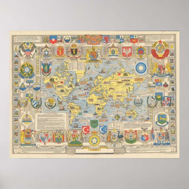 Póster Mapa del Mundo de las Naciones Unidas (Frente)