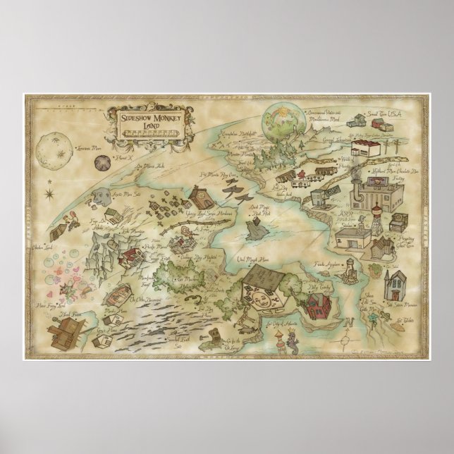 Póster Mapa del mundo de los monos en Sideshow (Frente)