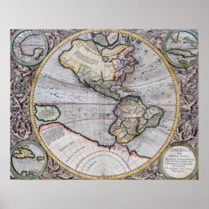 Póster Mapa del mundo del Atlas de las Vintancias