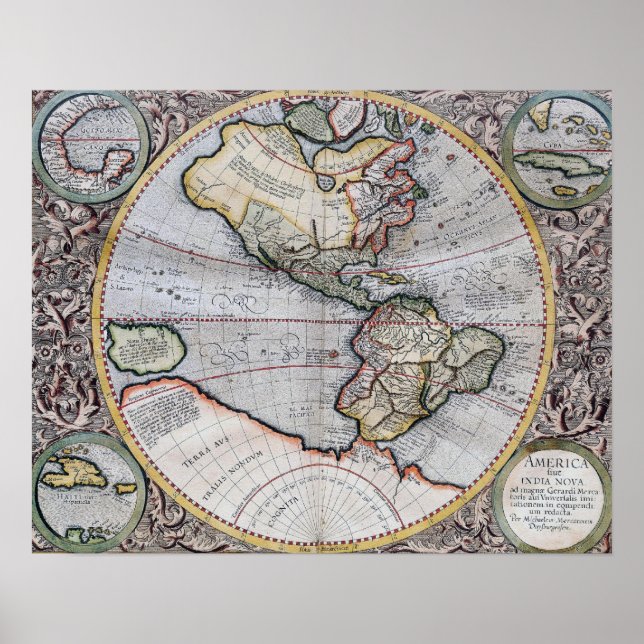 Póster Mapa del mundo del Atlas de las Vintancias (Frente)
