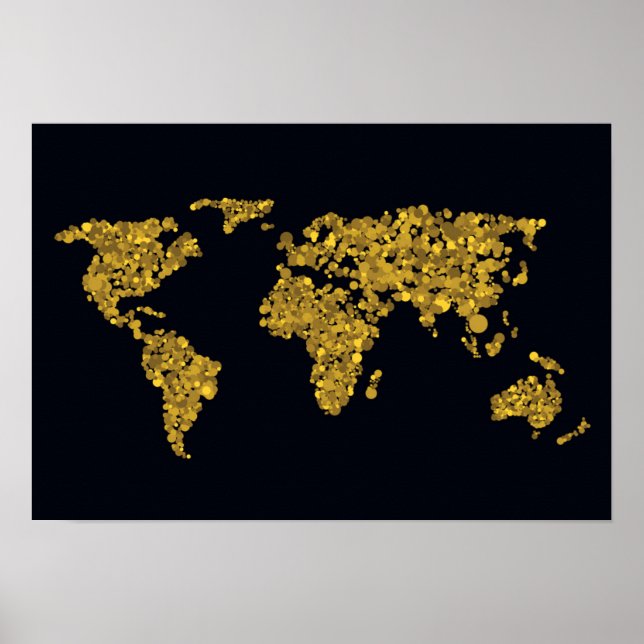 Póster Mapa del mundo del Punto de Oro (Frente)