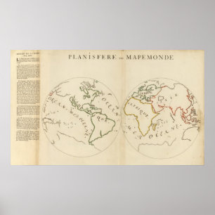 Póster Mapa del mundo en 4 porciones