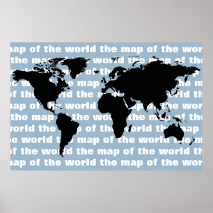 Póster mapa del mundo negro