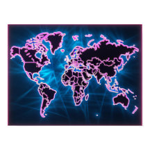 Mapa del Mundo Neon