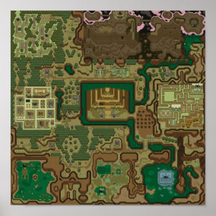 Póster Mapa Del Mundo Oscuro De LttP